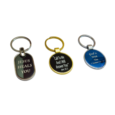 Key Chain, Single ring key chains with Bible themes, Set of 3 Nos (Code CK-70)